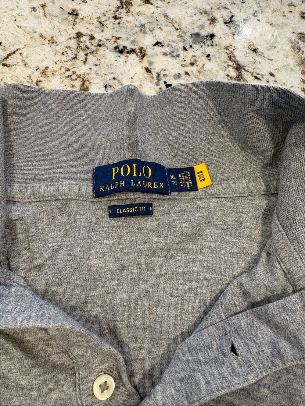 Ralph Lauren Men's Heather Gray Polo with Embroidered Pony - Picture 3 of 4